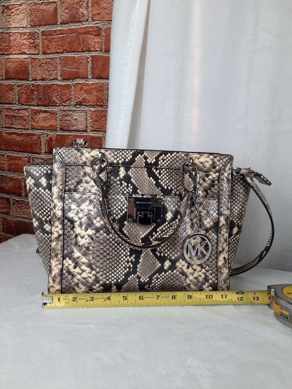 Michael Kors Python Snakeskin Satchel Bag - Picture 9 of 12